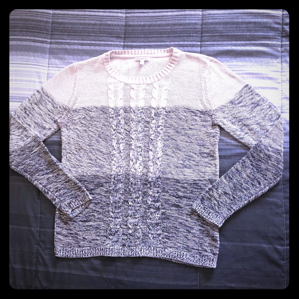 Croft & Barrow Three Tone Knit Sweater-Size M